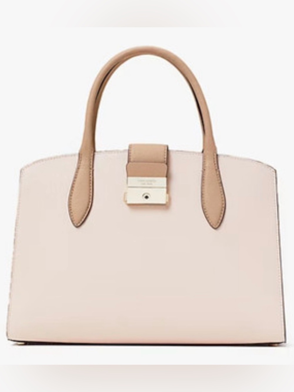 Kate Spade Voyage Medium Satchel Pale Pink + taupe + white color block handbag